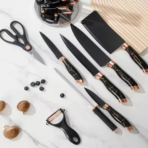 SET DE CUCHILLOS BASE GIRATORIA