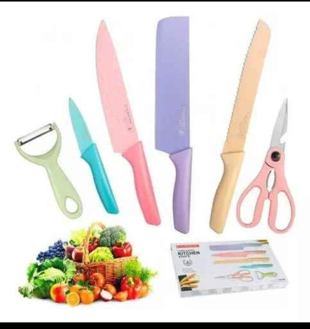 JUEGO SET DE CUCHILLOS ELEGANTE DE COLOR