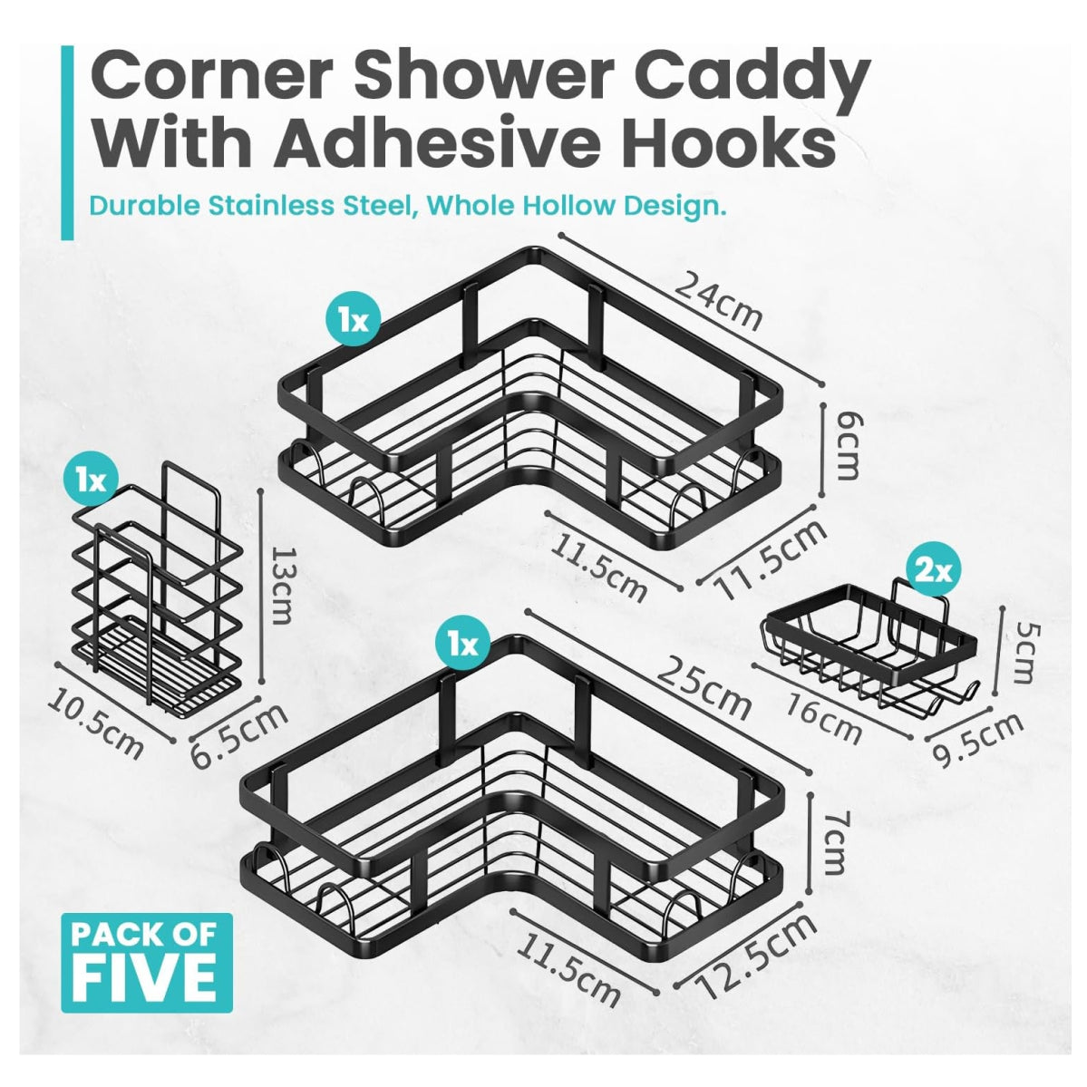 SOPORTE BAÑO METÁLICO 5 PIEZAS